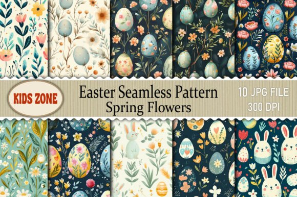 Download Easter Seamless Pattern Spring Flowers - Spring flowers Collection