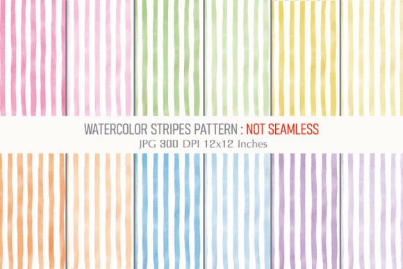 Download Watercolor Stripes Pattern Digital Paper - Stripes pattern Collection