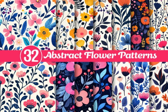 Download Abstract Flower Patterns Bundle - Abstract Collection
