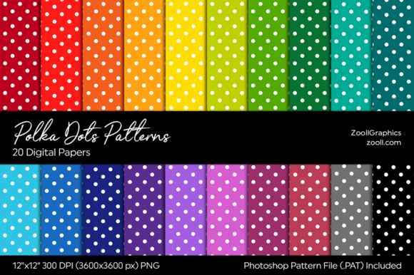 Download Polka Dots Rainbow Digital Papers - Dots Collection
