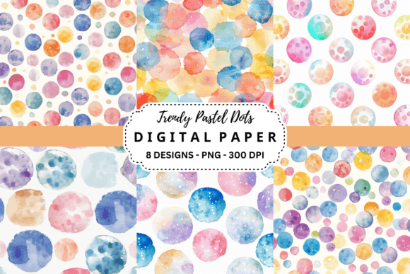 Download Trendy Pastel Dots Digital Paper - Dots Collection