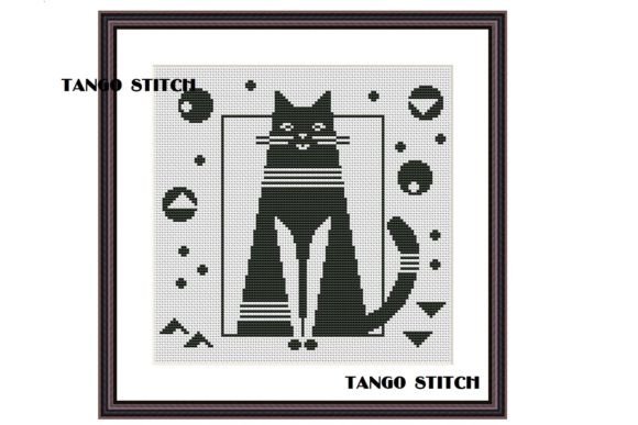 Download Abstract Black Cat Cross Stitch Pattern - Abstract Collection