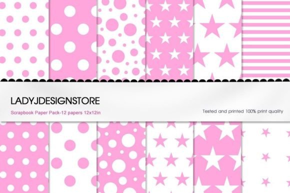 Download Baby Pink Pastel Dots Stars Stripes - Dots Collection