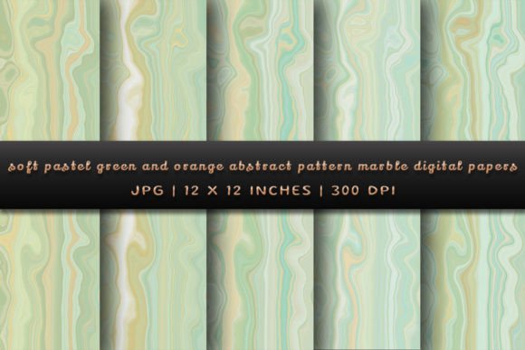 Download Soft Green and Orange Abstract Marble - Abstract Collection