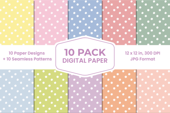 Download Pastel Dots Digital Paper Pack Bundle - Dots Collection