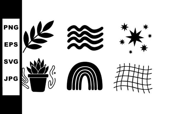 Download Set of Six Simple Black Abstract Nature - Abstract Collection
