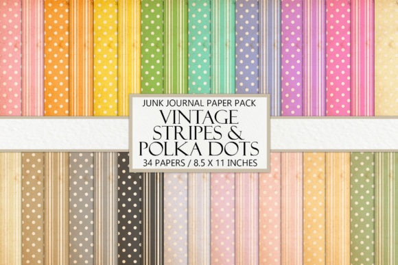 Download Vintage Polka Dots and Ticking Stripes - Dots Collection