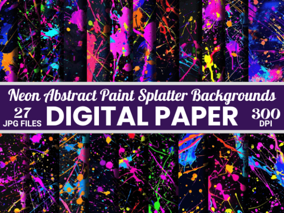Download Neon Abstract Paint Splatter Backgrounds - Abstract Collection