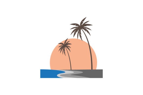 Download Illustration Beach and Coconut Trees Des - Coconut trees Collection