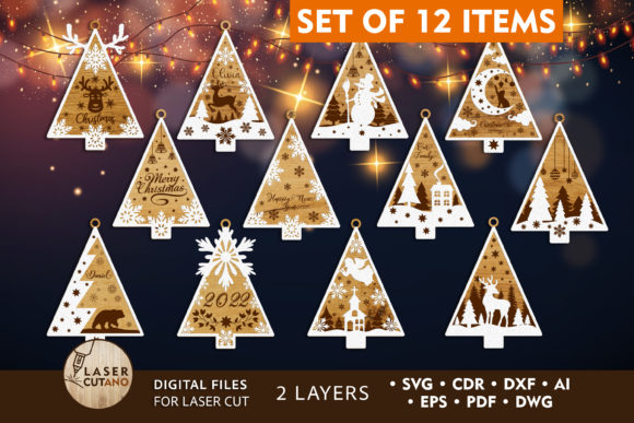Download CHRISTMAS TREES Bundle for Any DIY Craft - Premium Resources