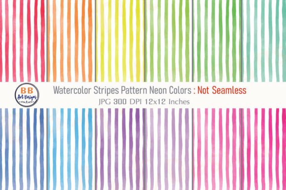 Download Neon Watercolor Stripes Pattern Paper - Stripes pattern Collection