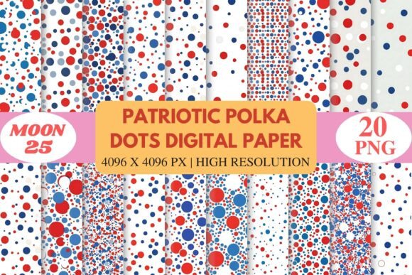 Download Patriotic Polka Dots Digital Paper - Dots Collection