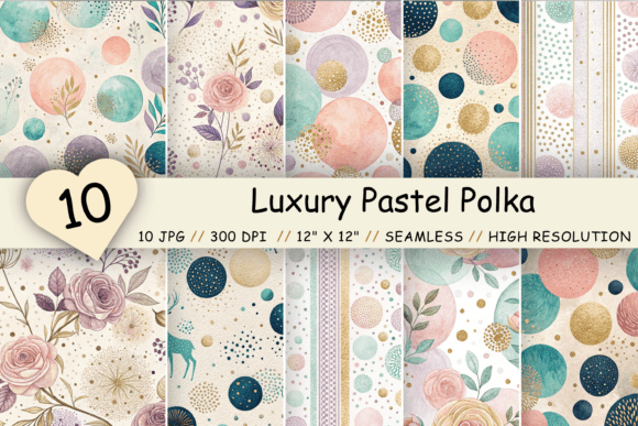 Download Luxury Pastel Polka Dots Pattern Pack - Dots Collection