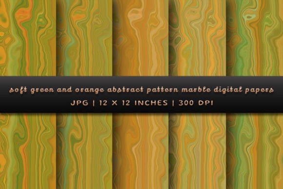 Download Soft Green and Orange Abstract Marble - Abstract Collection