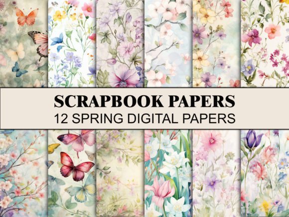 Download Spring Flowers Scrapbook Paper Pattern - Spring flowers Collection