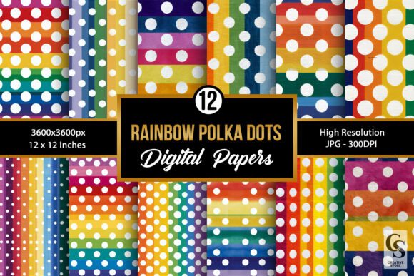 Download Rainbow White Polka Dots Pattern - Dots Collection